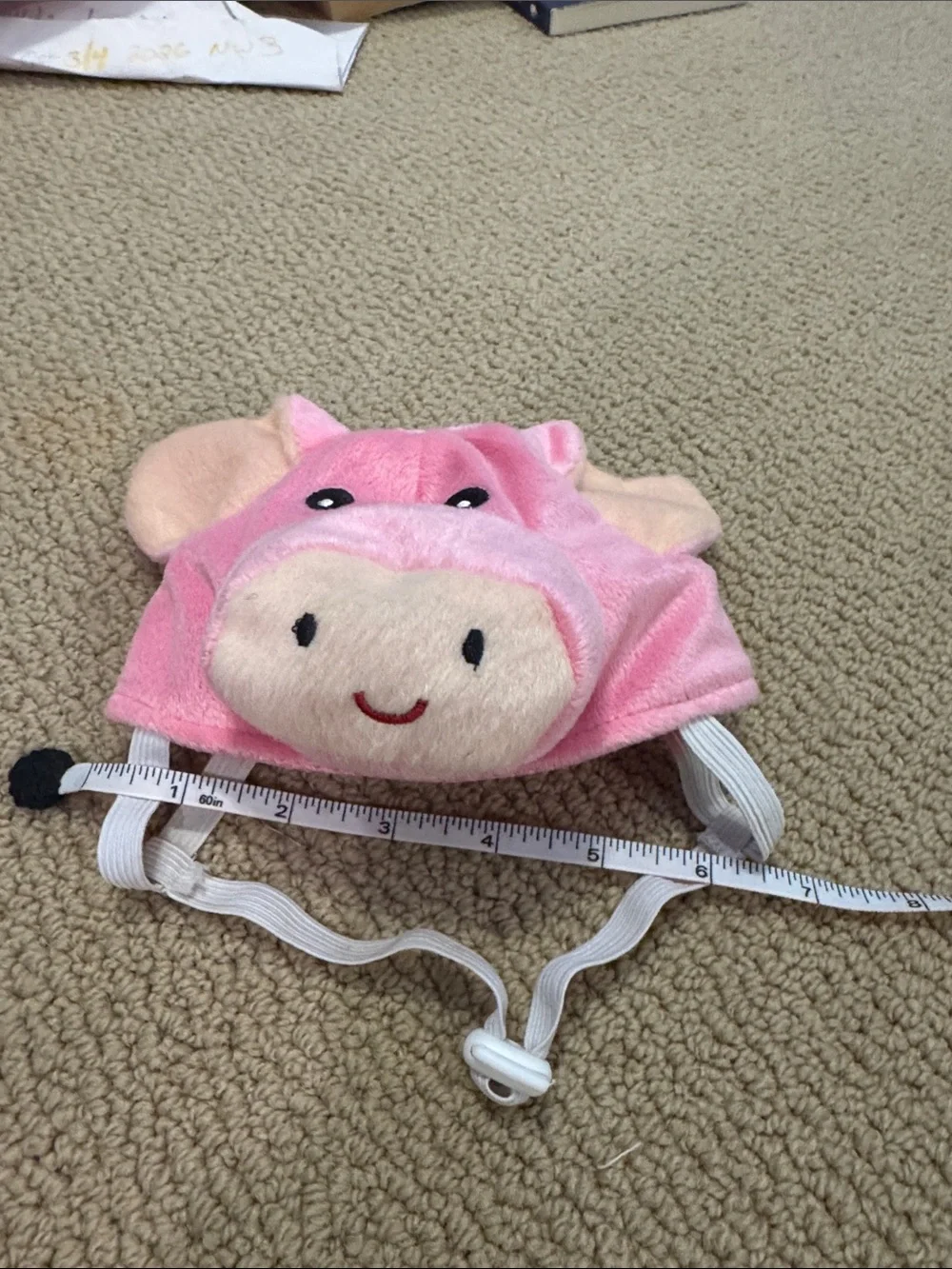 Plush Pink Pig Costume Cape and Hat for Dogs - Cute Pet Dress-Up - M/L